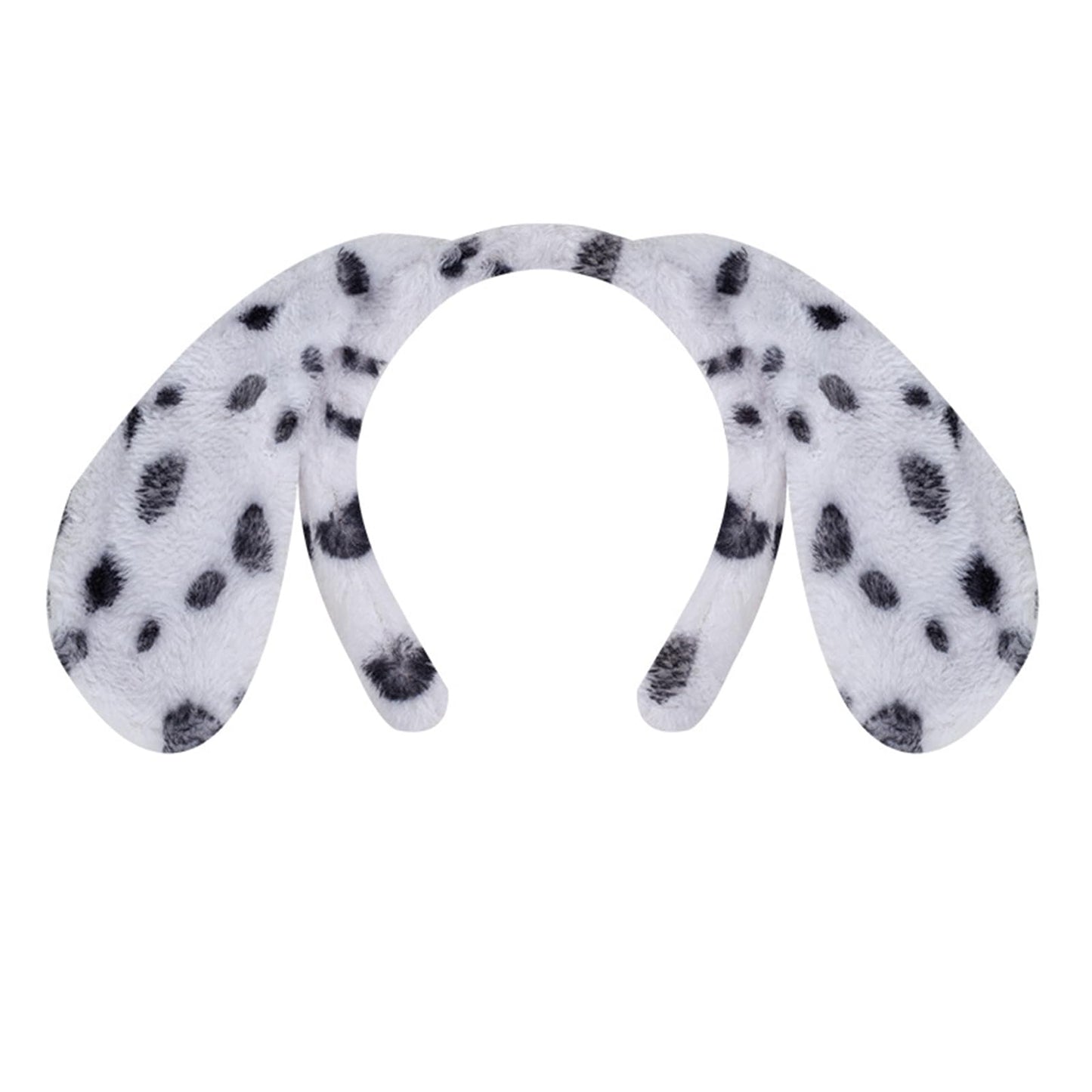 ZOONAI Dog Ears Headband, Cute Plush Animal Dog Ear Headbands Halloween Christmas Party Headwear Hair Accessories (Black White, One Size)