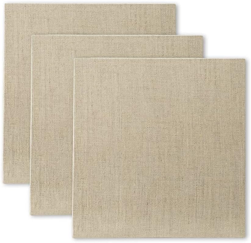 Senso Clear Primed Linen Panels - 12x16-3 Pack of Panels for Painting Oils, Acrylics, Pastels and More
