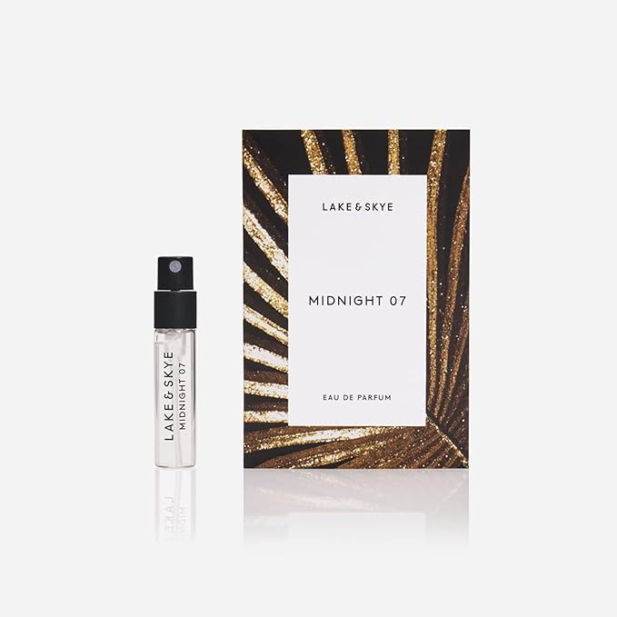 Lake & Skye Midnight 07 Eau de Parfum Spray, Long Lasting Fragrance, Paraben, Phtalates and Sulfates Free, 0.06 fl oz (2 ml) - Alluring, Mysterious, Fruity