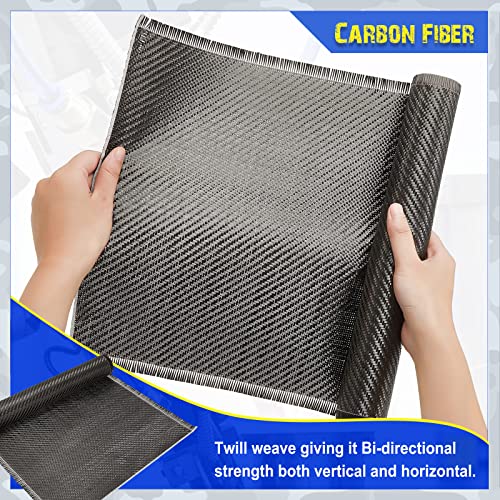 Tudomro 10ft x 12" Carbon Fiber Fabric Black Carbon Fiber Sheet Pure Cloth 2 x 2 Twill Weave-3k/220g for Cars Structural R...