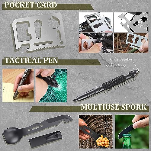 Gifts for Men Christmas Dad Husband Boyfriend Him, Survival Kits, 14 in 1 Survival Gear Camping Essentials Cool Gadgets fo...