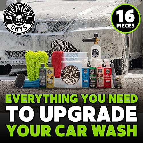 Chemical Guys 16-Piece Arsenal Builder Car Wash Kit with Foam Cannon, Bucket, and 6 x 16 oz Care Chemicals - Car Detailing...