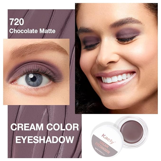 Single Cream Eye Shadow,Chocolate Nude Matte Natural Monochrome Eyeshadow Palette,Waterproof,Long Lasting Naturing-Looking,Vegan & Cruelty-Free,720