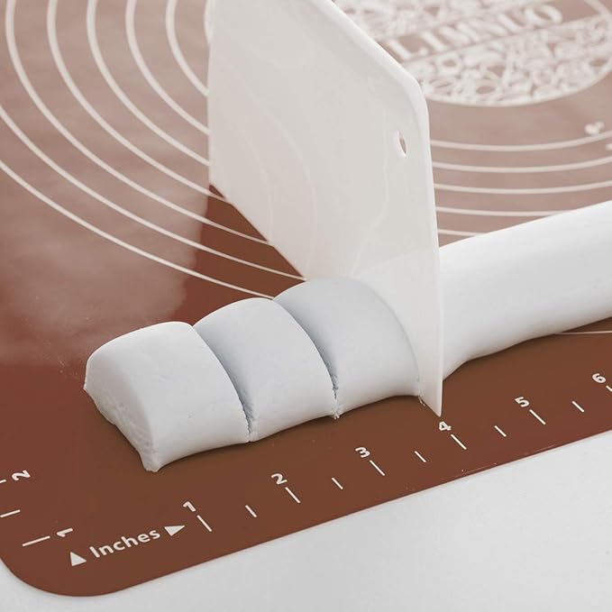 LIMNUO Silicone Baking Mat, Extra Thick Large Non Stick Pastry Mat Sheet for Dough Pie Crust Rolling Mats (Brown, XL-18''(W)*25''(L))