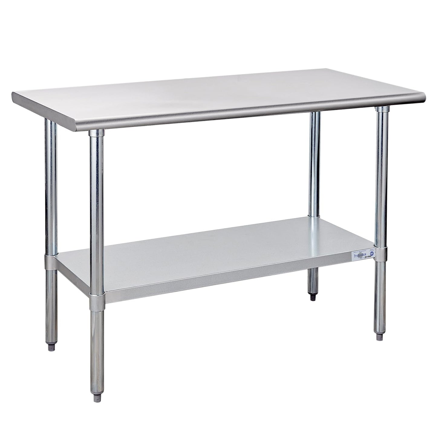 Profeeshaw Stainless Steel Prep Table 48x24 Inch NSF Commercial Work Table with Undershelf Heavy Duty Table for Kitchen Restaurant Home Hotel