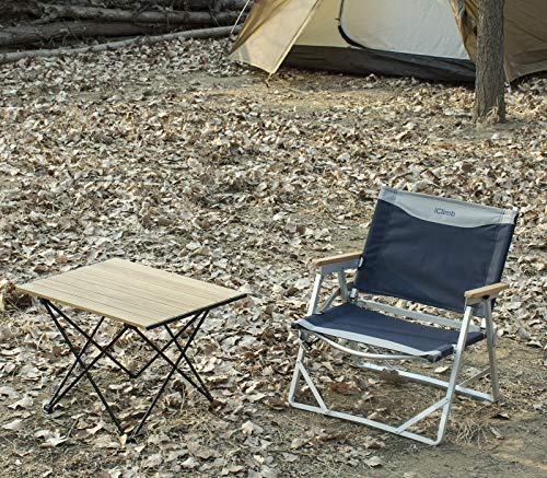 iClimb 1 Folding Table and 1 Low Folding Chair Bundle, Ultralight Compact for Single Person Outdoor Backpacking Camping Hi...