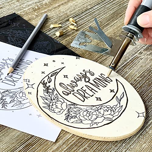 ArtSkills Wood Burning Kit for Beginners, Deluxe Pyrography Wood Engraving Art Set with Burner Pen, Stencils, Watercolor P...