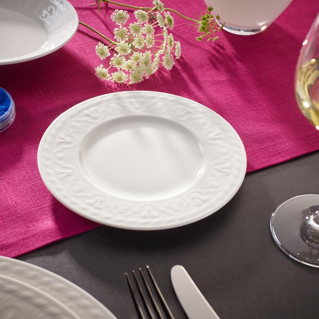 Villeroy & Boch Cellini Bread & Butter Plate, 7 in, Premium Porcelain, White