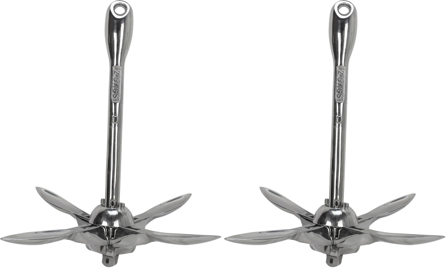 Extreme Max 3006.6672 BoatTector Stainless Steel Folding/Grapnel Anchor - 1.5 lbs. (Pack of 2)