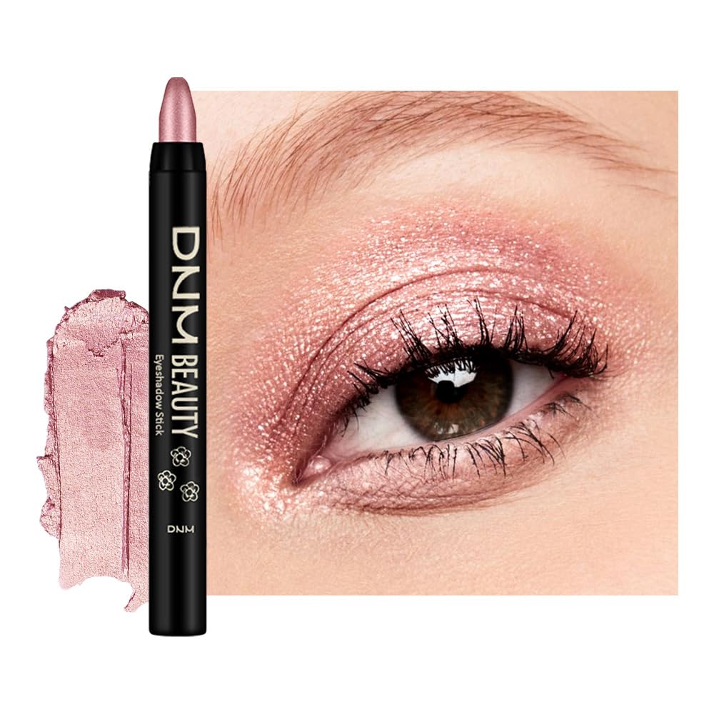 evpct Gold Rose Shimmer Cream Eye Shadow Sticks Brightener Pencils for Women, Rose Silky Eyeshadow Applicator Stick Pen Waterpro