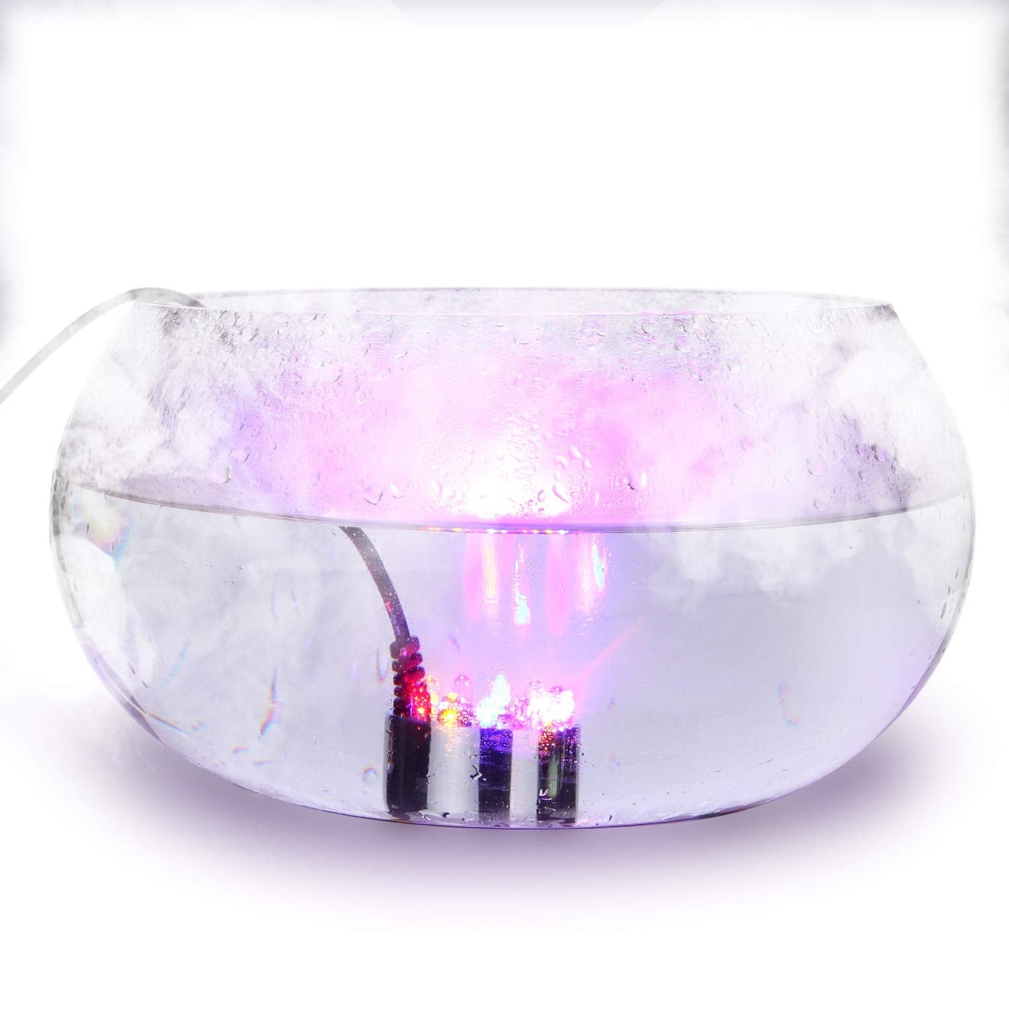 IMAGE Mist Maker Fogger Water Fountain Pond Fog Machine Atomizer Air Humidifier with 12 LED Light Color Change for Halloween, Black