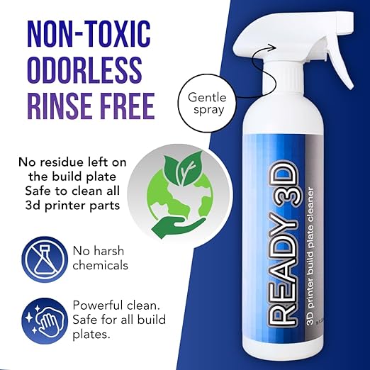 3D Printer 50mL Build Plate Adhesive Glue and 16oz Build Plate Cleaner - Excellent First Layers, Easy Print Release, Premium Grade Formula, Made in USA, PLA/ABS/PETG/TPU Safe,Non-Toxic, No Odor