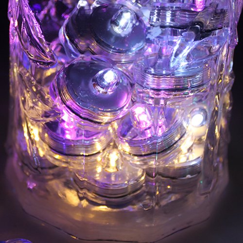 JYtrend Bright LED Floral Tea Light Submersible Lights for Party Wedding (Amber, 30 Pack)