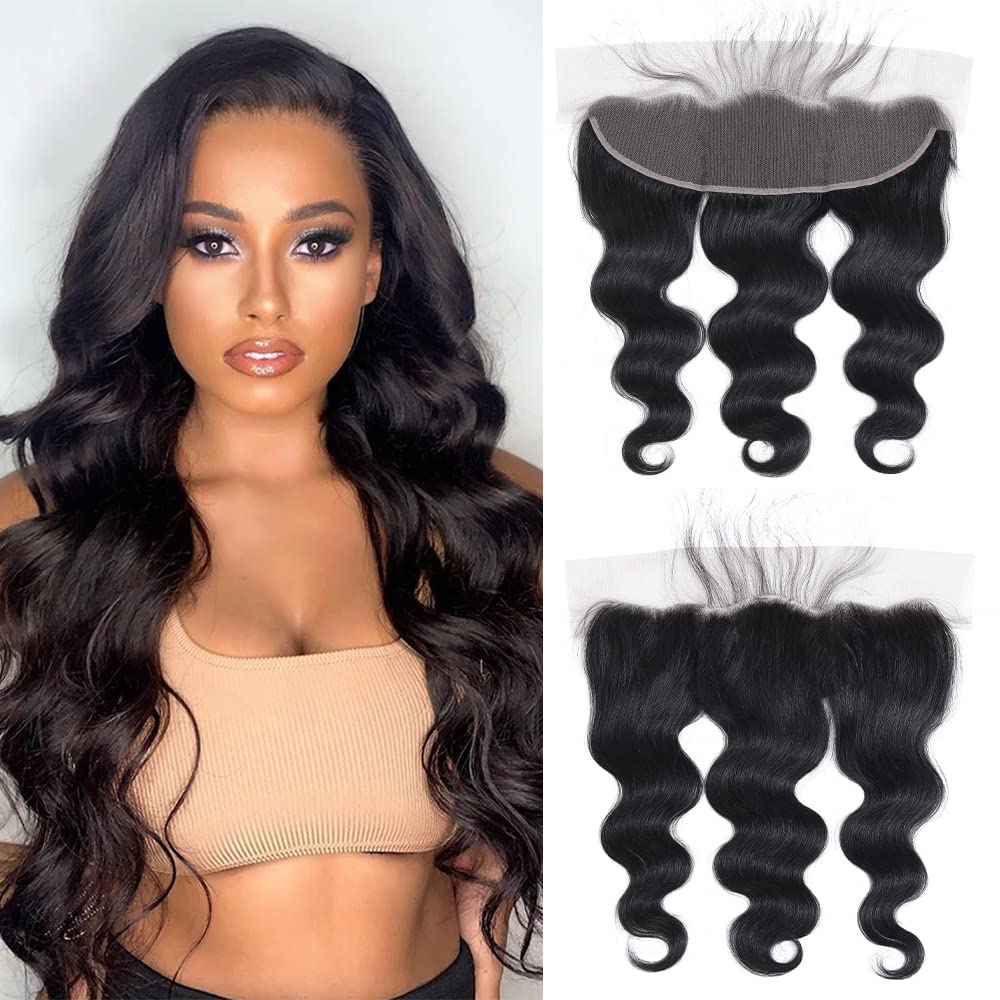 13x4 Ear to Ear Transparent HD Lace Frontal Closure 12A Unprocessed Brazilian Virgin Body Wave Human Hair Frontal 150% Density 1