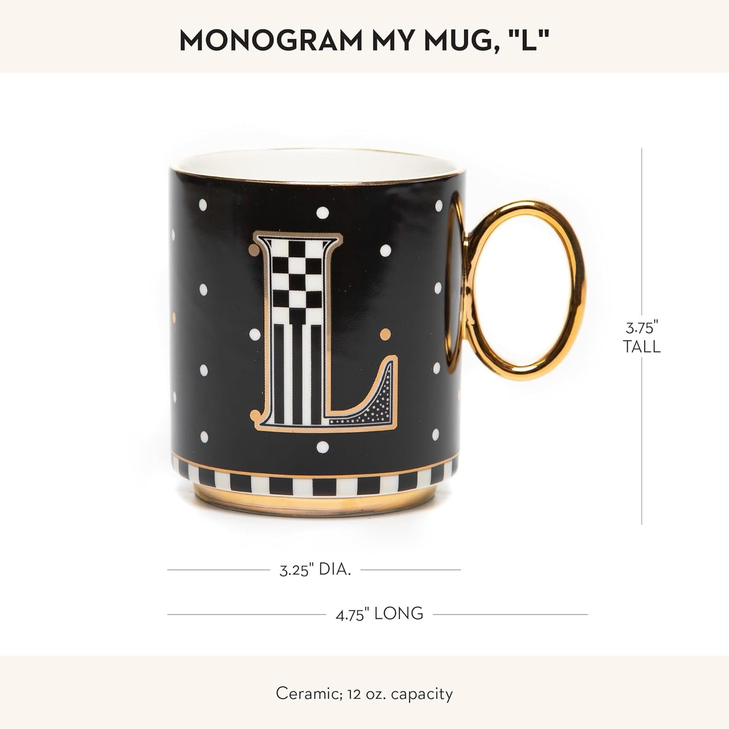 MACKENZIE-CHILDS My Mug, Decorative Ceramic Coffee Mug with Handle, L