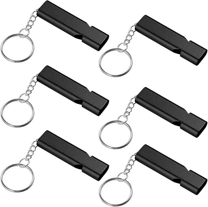 Premium Extra Loud Whistles for Camping Hiking Hunting Outdoors Sports and Emergency Situations, Sturdy but Light Aluminiu...