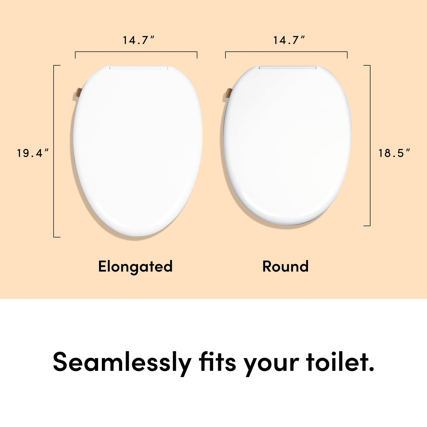 TUSHY Oasis Non-Electric Warm Water Bidet Seat (Elongated): Self-Cleaning Dual Nozzles, Adjustable Temp & Pressure (10-Min DIY Install, Soft-Close Lid, Sleek Design), Spa-Like Comfort, Platinum Knob