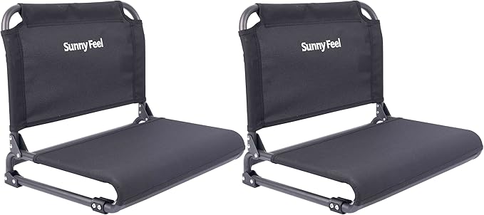 SUNNYFEEL Oversized Stadium Seat for Bleachers with Back Support Extra Wide, Bleacher Stadium Seats Chairs with Backs Portable Bleachers Seat with Hook for Sports Events Baseball Soccer Benches