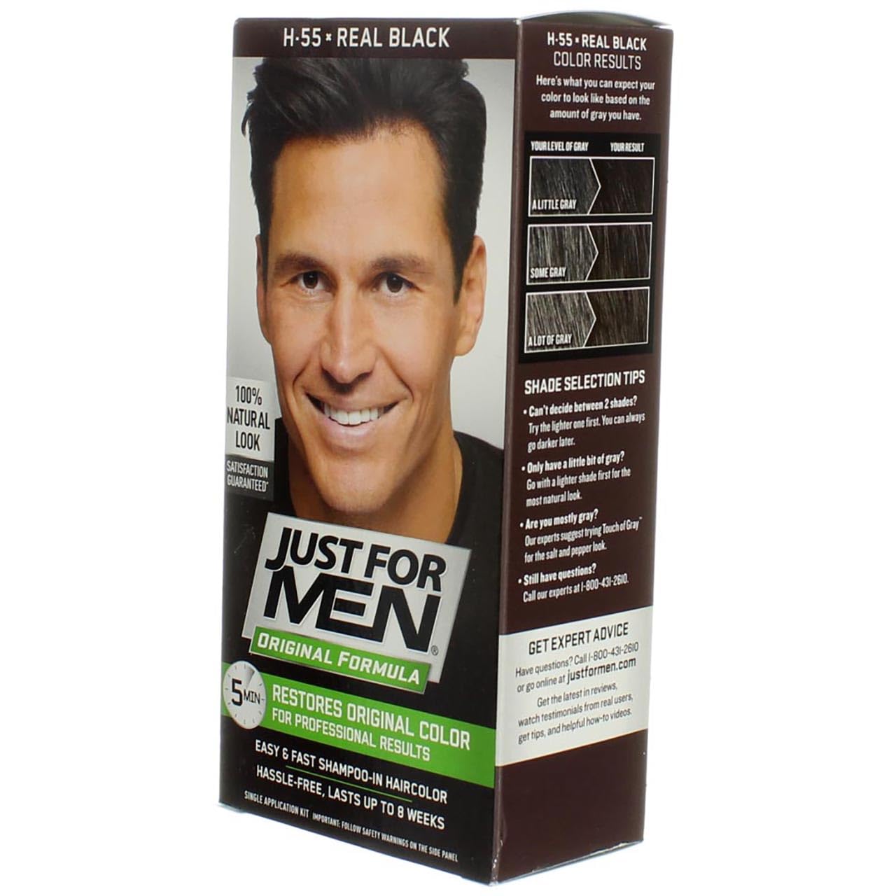 JUST FOR MEN Hair Color H-55 Real Black 1 Each (Pack of 5)