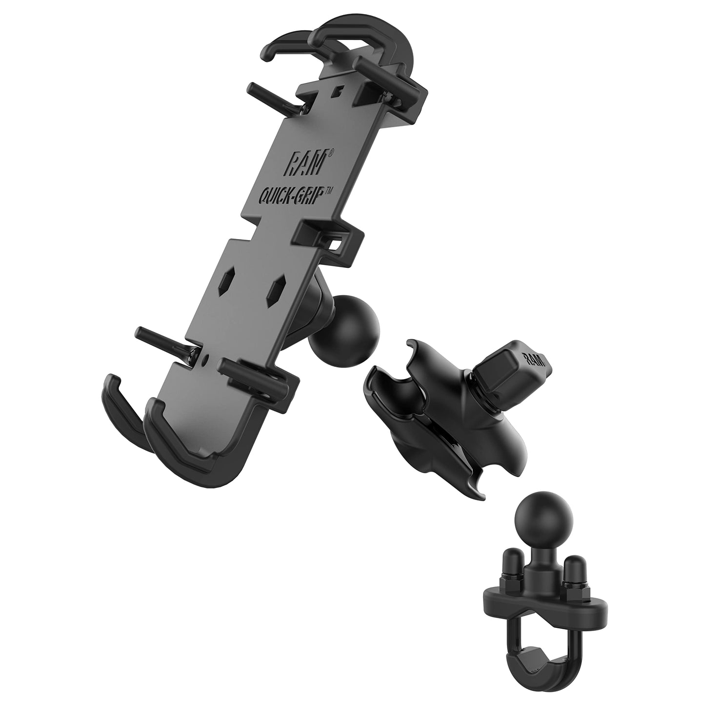 Ram Mounts Quick-Grip Large Phone Mount With Handlebar U-Bolt Base Ram-B-149Z-A-Pd4U With Short Arm For Motorcycle, Atv/Utv, Bik