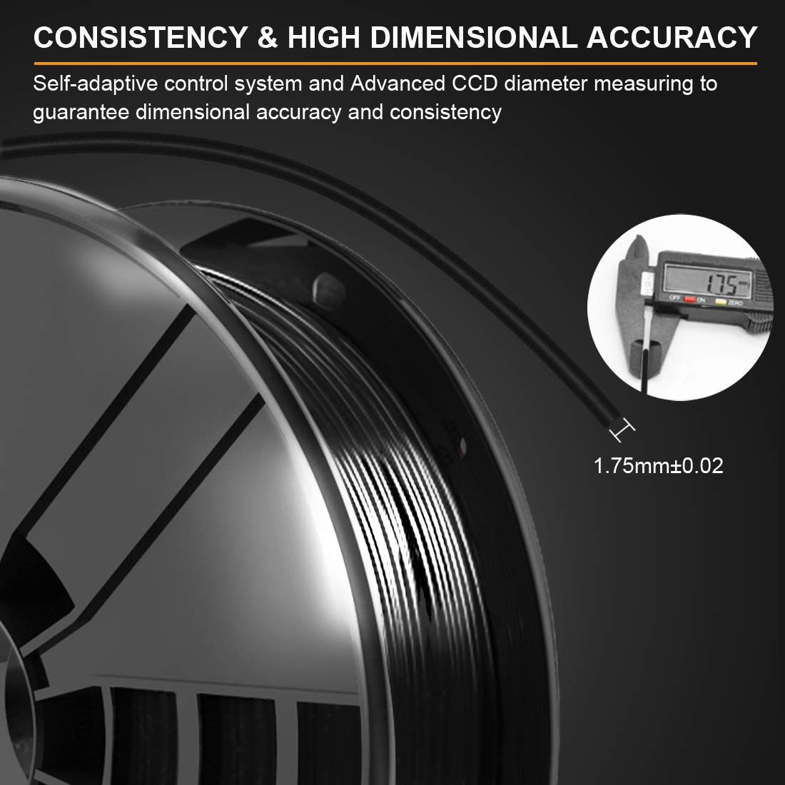 Novamaker Petg 3D Printer Filament - Black 1.75Mm, 1Kg Spool (2.2Lbs), +/- 0.03Mm Accuracy
