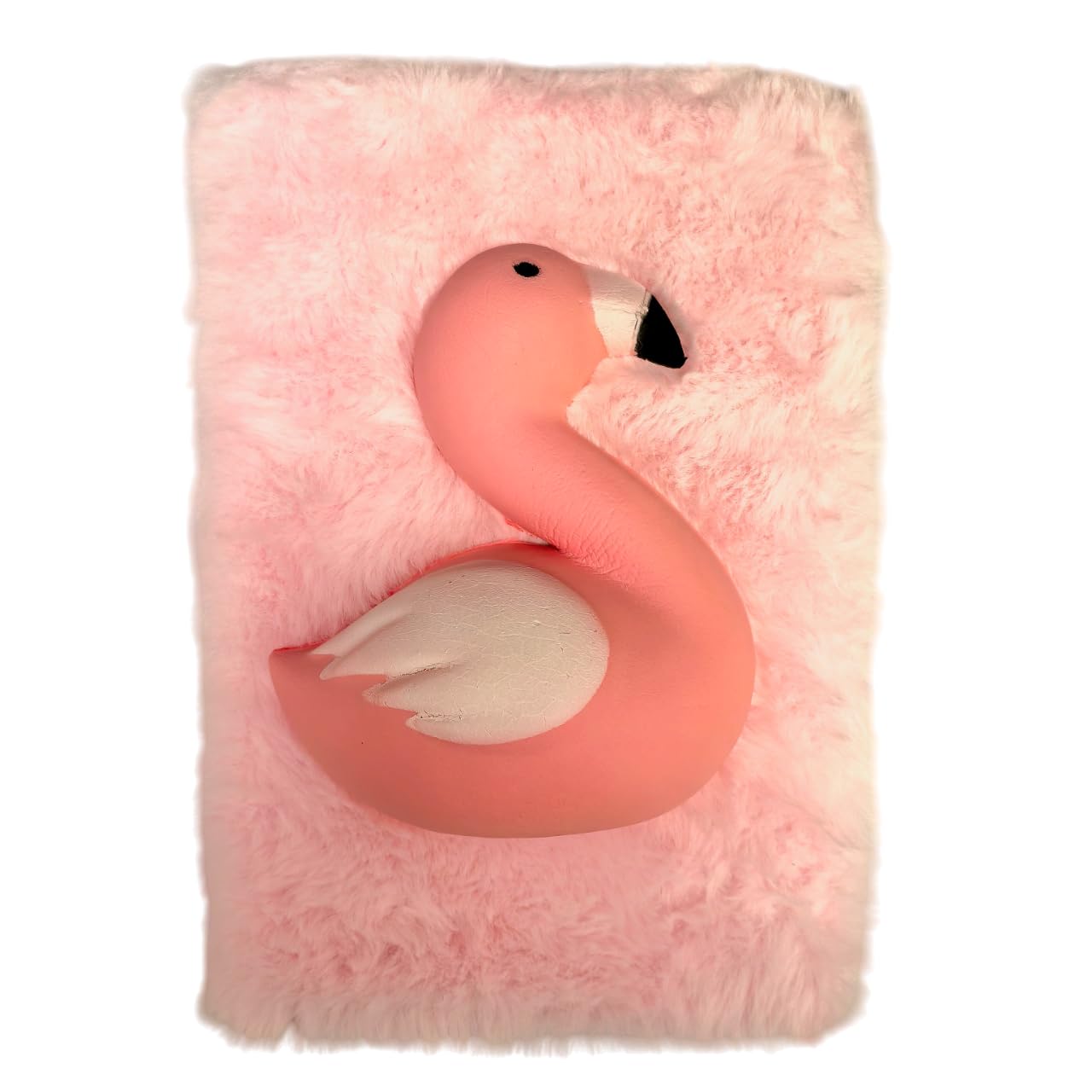 Pink Flamingo Cartoon Plush Notebook, A5 Slow Rebound Flamingo Journal Notepad Diary with 80 Lined Writing Pages, Student Cute Stationery, New Year Gift