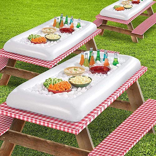 jollylife 3PCS Inflatable Cooler Serving Bars Pool Party Blow Up Coolers Food Holder Ice Tray BBQs, Picnics,Buffets Indoor...