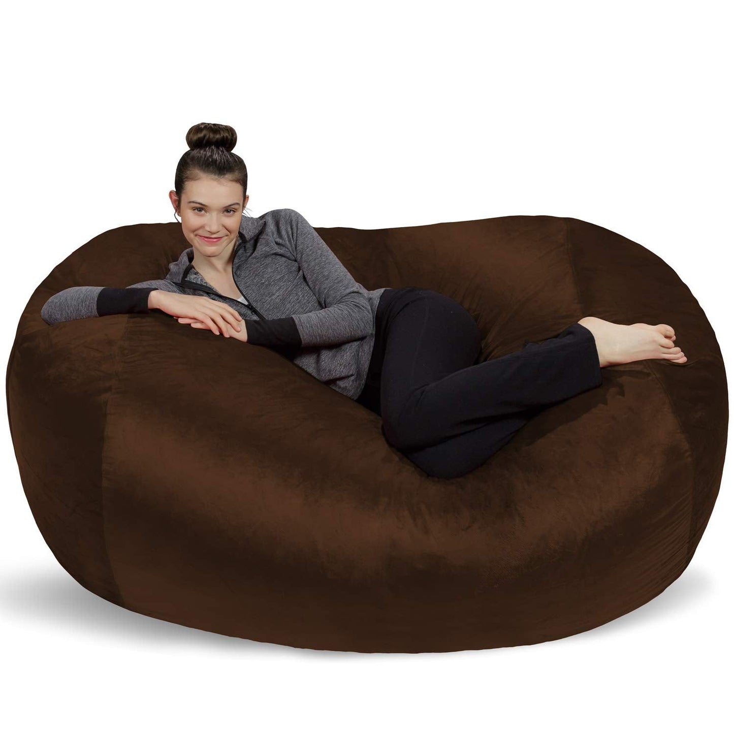 Sofa Sack Bean Bag Chair Cover, 6-Feet, Chocolate