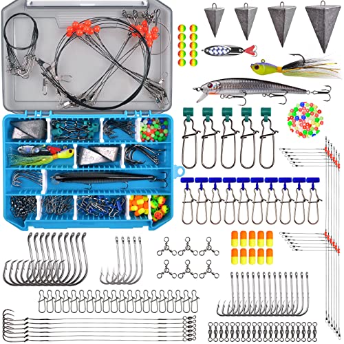 Surf Fishing Tackle Kit Ocean Saltwater Fishing Lures Surf Fishing Gear Fish Finder Rigs Pompano Rig Pyramid Sinker Weight...