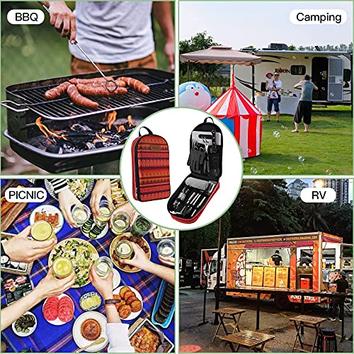 Camping Cookware Storage Bag - Camping Cooking Utensils Set Bag Camping Tool Portable Storage Bag Suitable for Knife, For...
