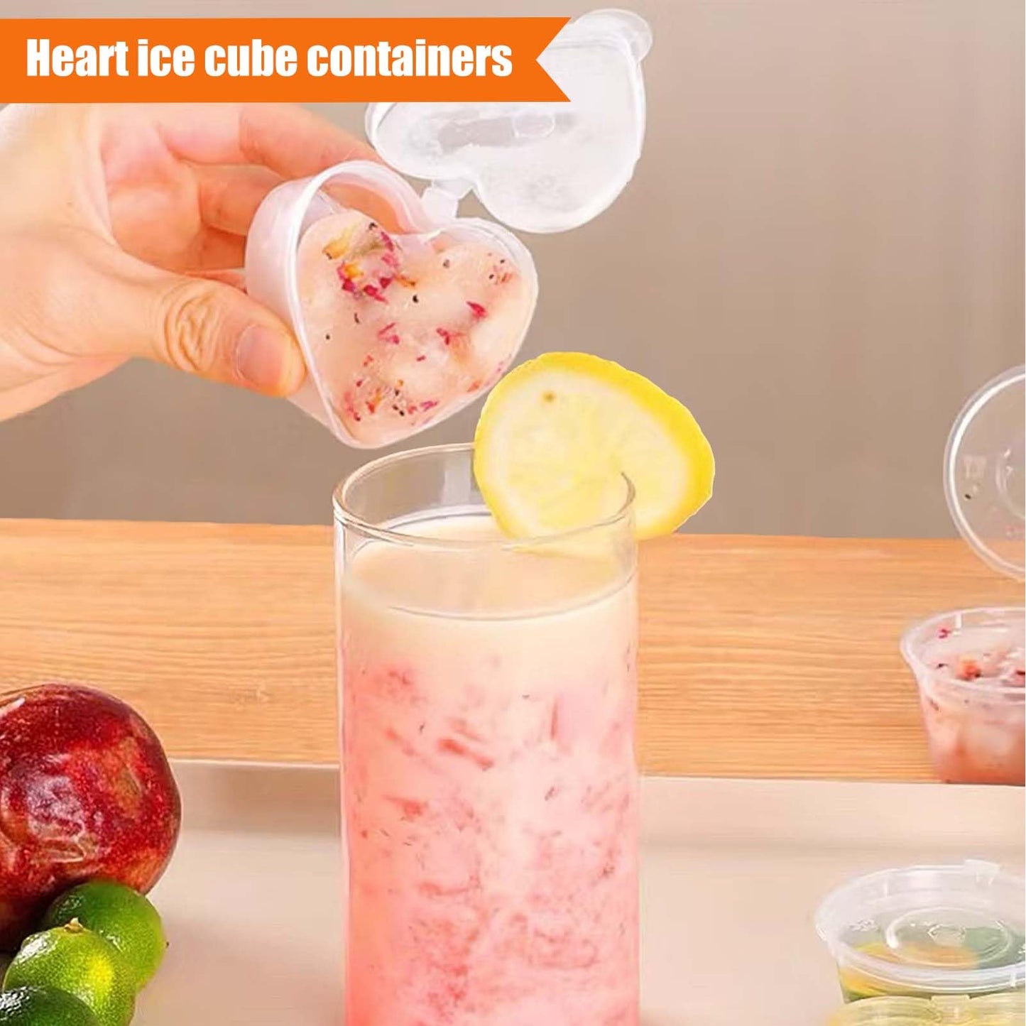 WXOIEOD 50 Sets 2/3 oz Heart Shaped Jello Shot Cups with Lids, Small Condiment Containers, Disposable Portion Cups, Plastic Souffle Cup, Mini Sample Tasting Cups, Dipping Sauce Cup To Go Bowls, Clear
