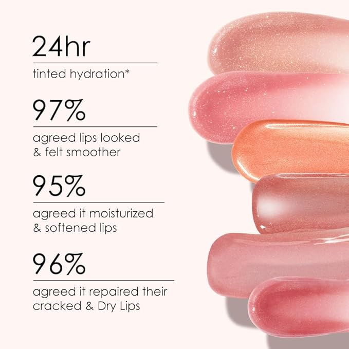 CATKIN Tinted Lip Balm Glitter Lip Stain Ultra Hydrating Lip Moistrurizer Shimmer Glow with Vitamin E Nourishing For Cracked & Dry Lips 0.12 oz C19