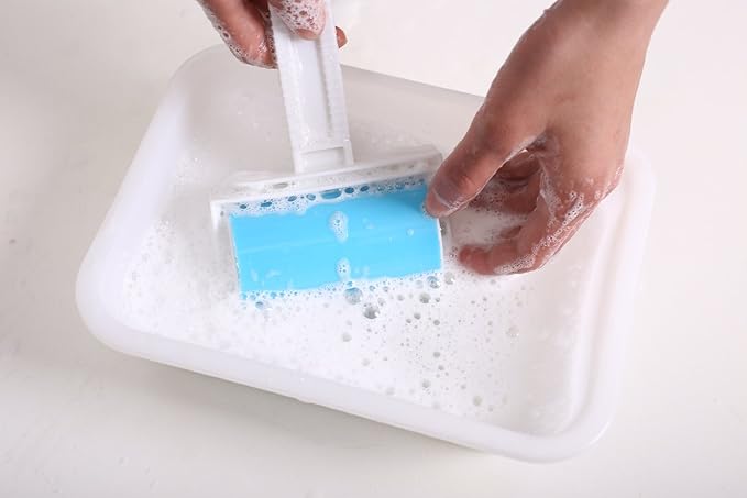 Reusable Sticky Picker Set Cleaner Lint Roller Pet Hair Remover Brush, Blue 8 inch Large Size + Pocket Size