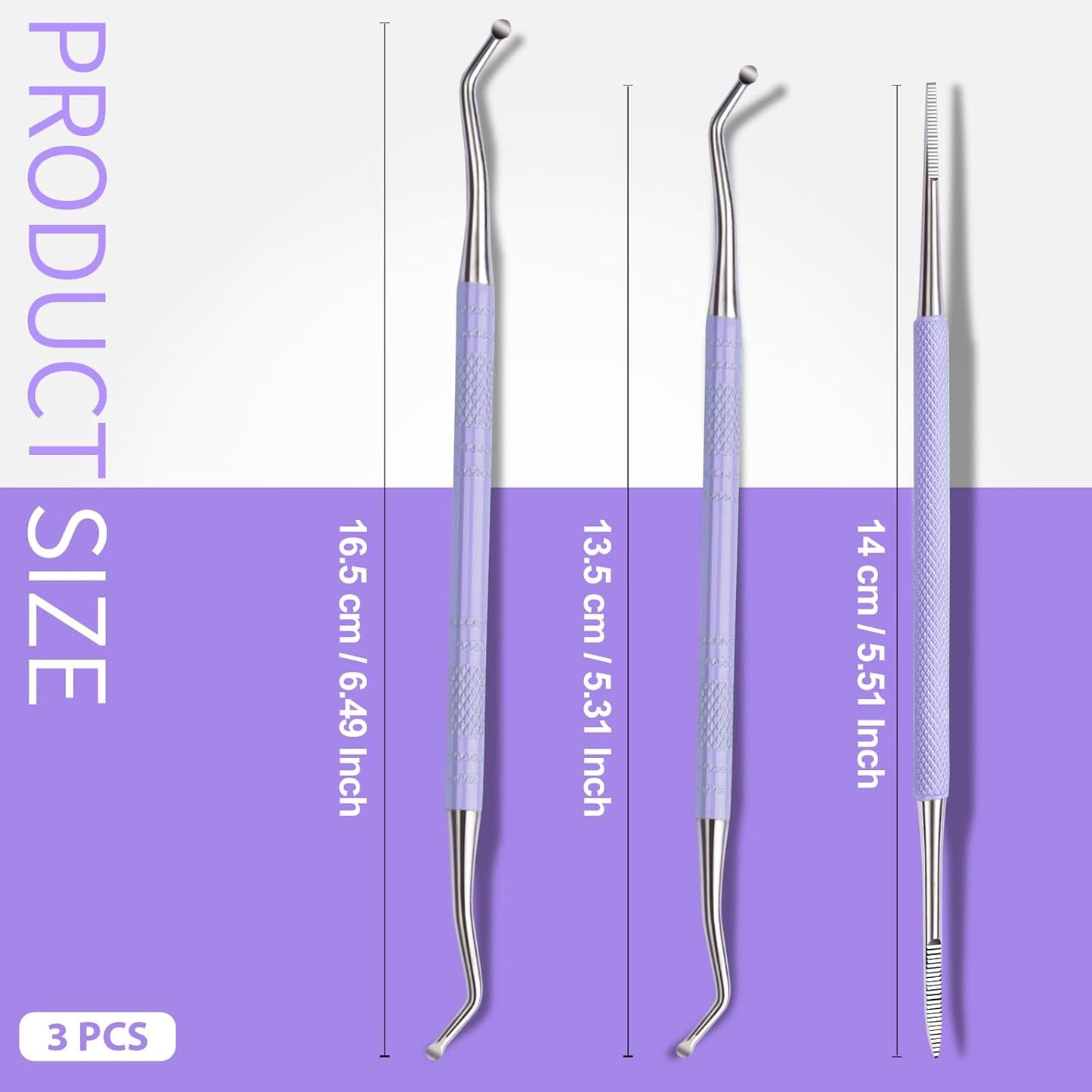 Teenitor Upgraded Ingrown Toenail File and Lifters, Pedicure Tools for Feet, Professional Ingrown Toenail Tool Ingrown Toenail Removal Kit, Purple