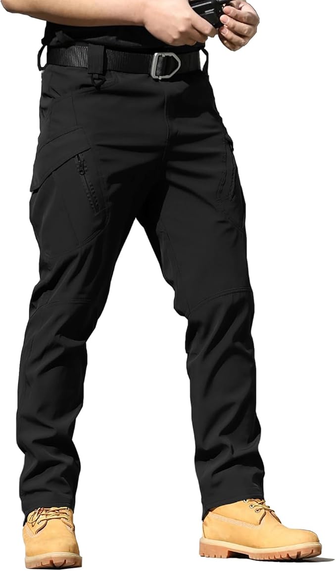 whox Men's Work Cargo Pants Tactical Hiking Casual Water Resistant Ripstop Trousers for Outdoor with 6 Pockets(No Belt)