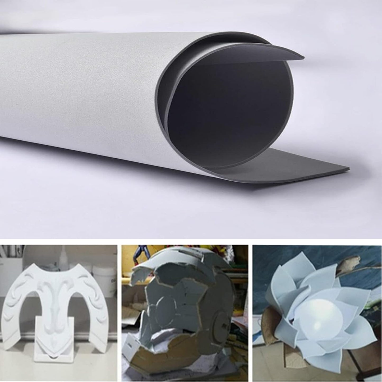 Labzhang Grey EVA Foam Cosplay, 1 Piece of 4mm Craft Foam,Cosplay Foam, 14" x 39" Ultra-high Density 80 kg/m3 EVA Foam Sheets (Grey-4mm)