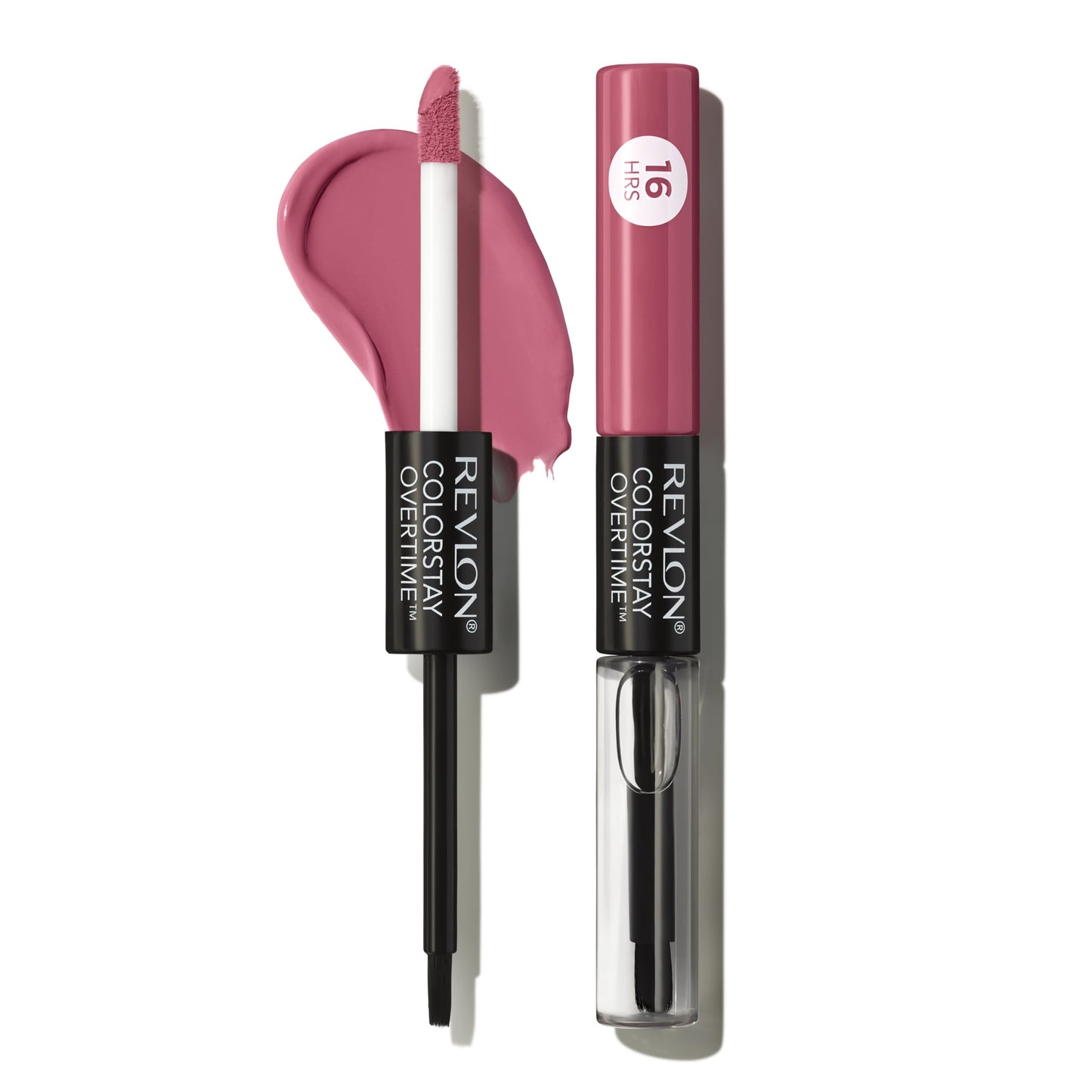 Revlon Liquid Lipstick with Clear Lip Gloss, ColorStay Overtime Lipcolor, Dual Ended with Vitamin E, 220 Unlimited Mulberry, 0.0