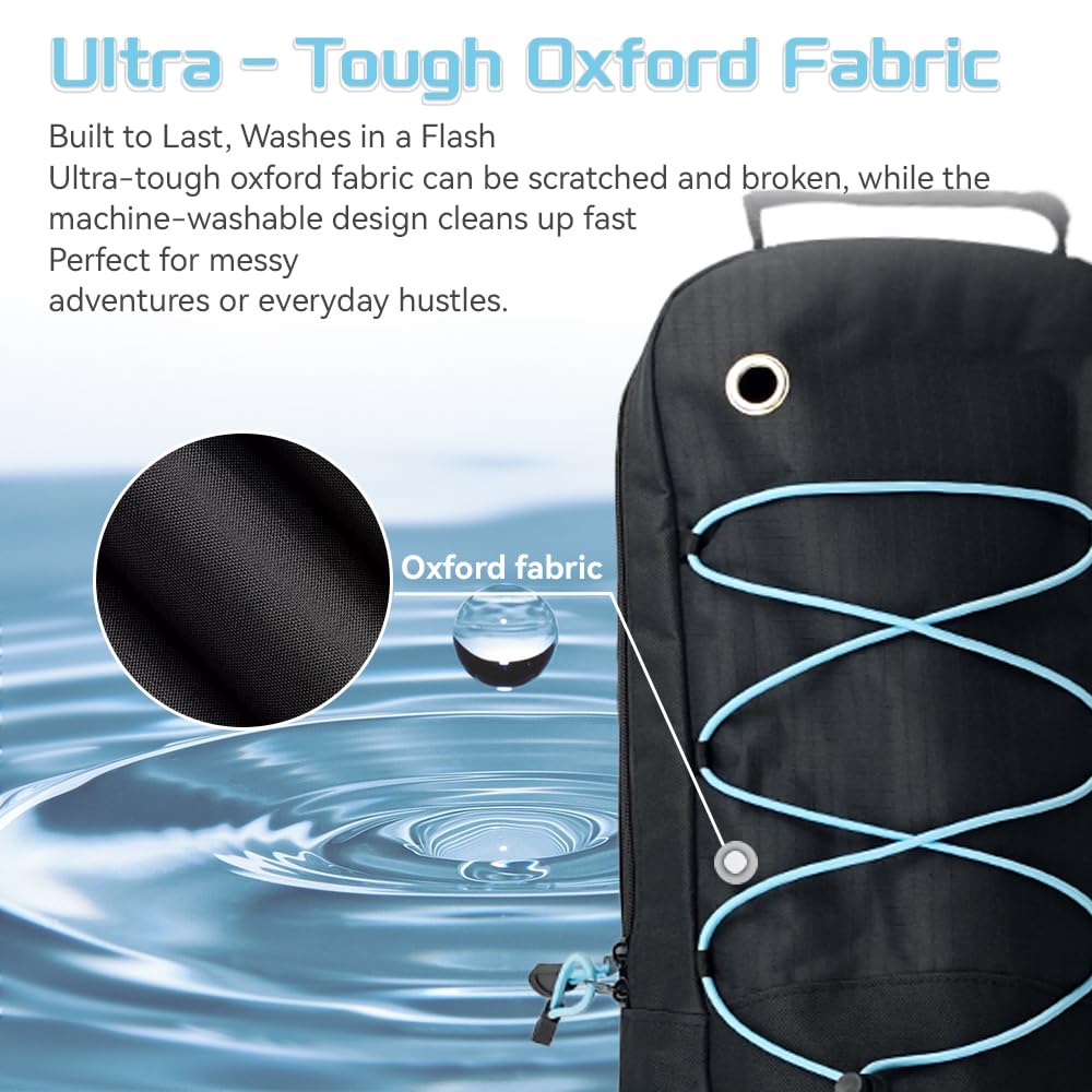Portable Oxygen Tank Backpack for A, B(M6), C(M9), D, M2, Ml6, M7 Size Oxygen Cylinders, Durable Oxford Material with Chest Strap & Four Outlet Holes, Wheelchair Bag for Travel, Storage & Carry