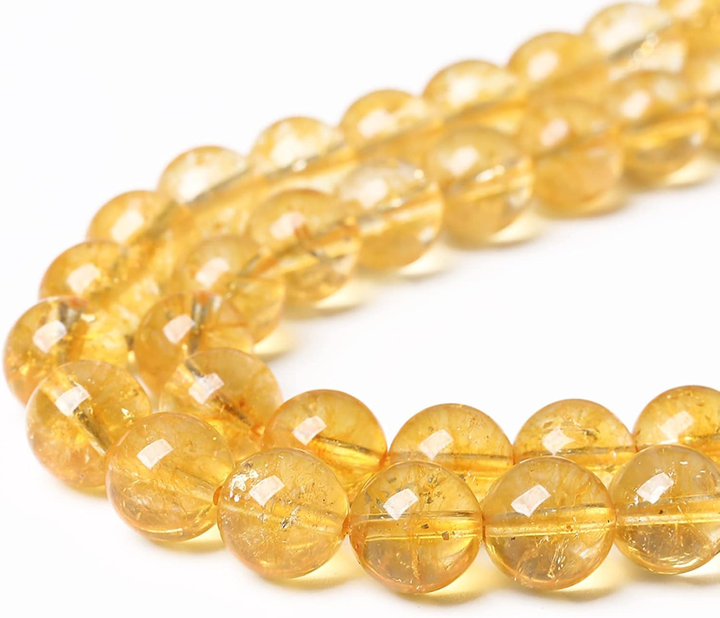 4mm 90Pcs Natural Citrine Beads for Jewelry Making Gemstone Round Loose Beads DIY Bracelet Necklace (Citrine, 4mm)