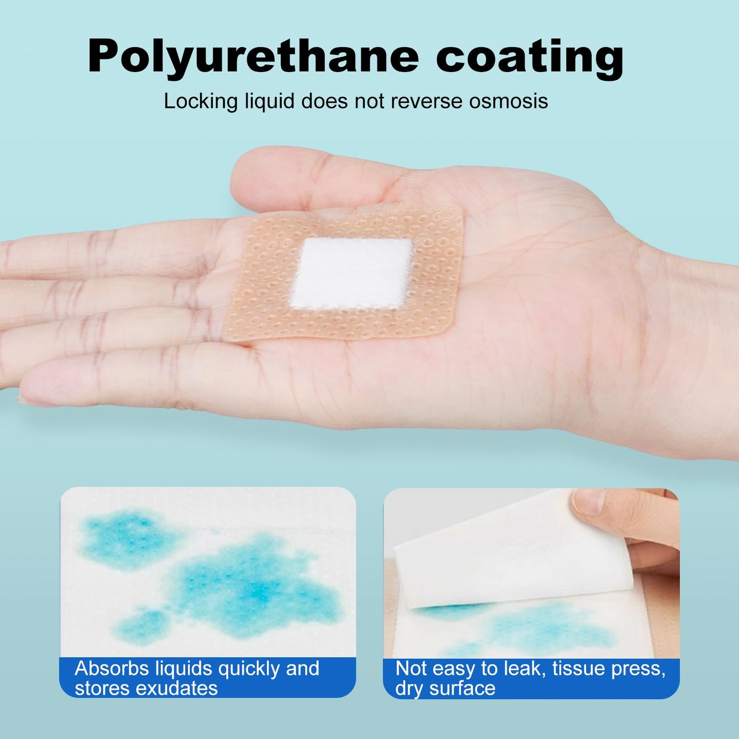 40 Pcs Silicone Foam Dressing 2x2 Gentle Border, Waterproof Silicone Bandages for Wounds Care, Bed Sore Patches, Super Absorbent Wound Dressing, Self Adhesive Pressure Sore Pads (40)
