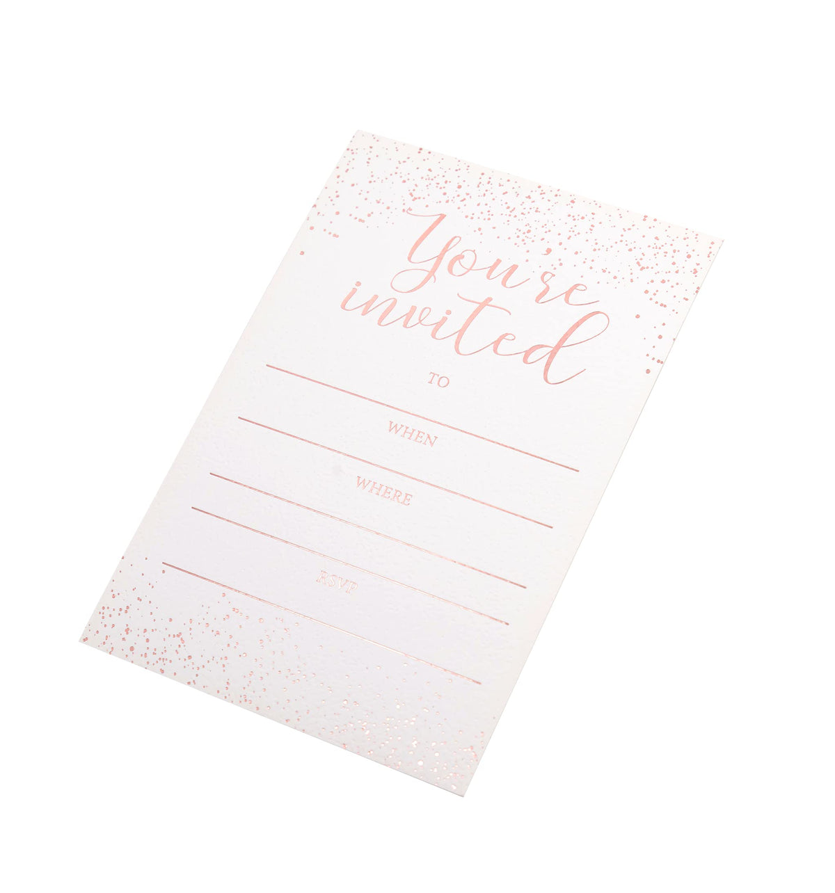 Invitation Cards - 24-Count 4" x 6" White Invitation Cards ‘’You Are Invited’’ in Rose Gold Foil with 26 Foil Kraft Envelopes – Invitation Cards For Wedding, Bridal Shower, Baby Shower, Birthday