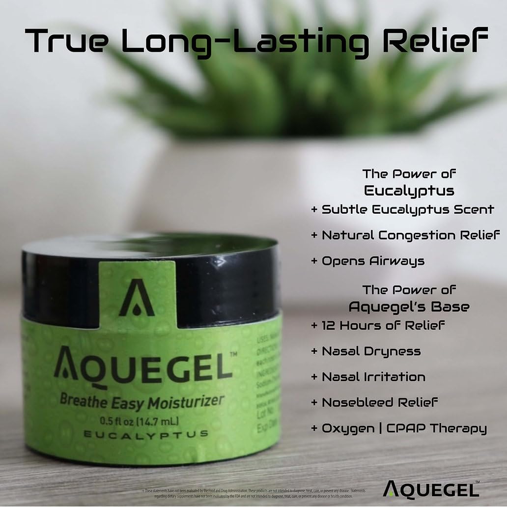 Aquegel Variety Pack (Buy 3, GET 1 Free!) 12-Hour Nasal Moisture Relief, Nasal Moisturizer for Oxygen Therapy, Dry Nose, Nasal Dryness, Nosebleeds, Cannula, CPAP. Saline Nasal Gel