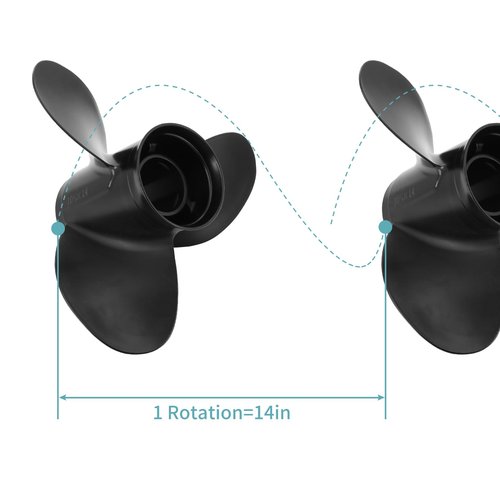 Dokili Upgrade Aluminum Boat Propeller 48-73138A45 for Mercury Outboard Engine 25-70HP 10-1/4x14 Pitch 13-Spline Tooth, RH, Hub Kits Included