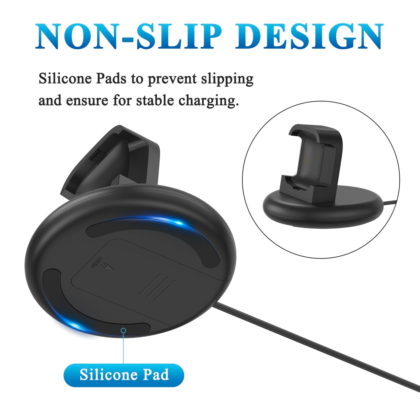 Vancle Charger For Fitbit Versa 2 (Only), Anti-Slip Charging Stand Dock With 4.1Ft Usb Cable Cord For Fitbit Versa 2 Smartwatch