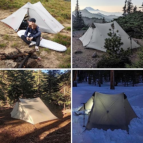 ROOMEDAL 3F UL Gear Lanshan PRO Lanshan Ultralight Tent 4 Season Backpacking Tent for 1 Person, Waterproof Professional Te...