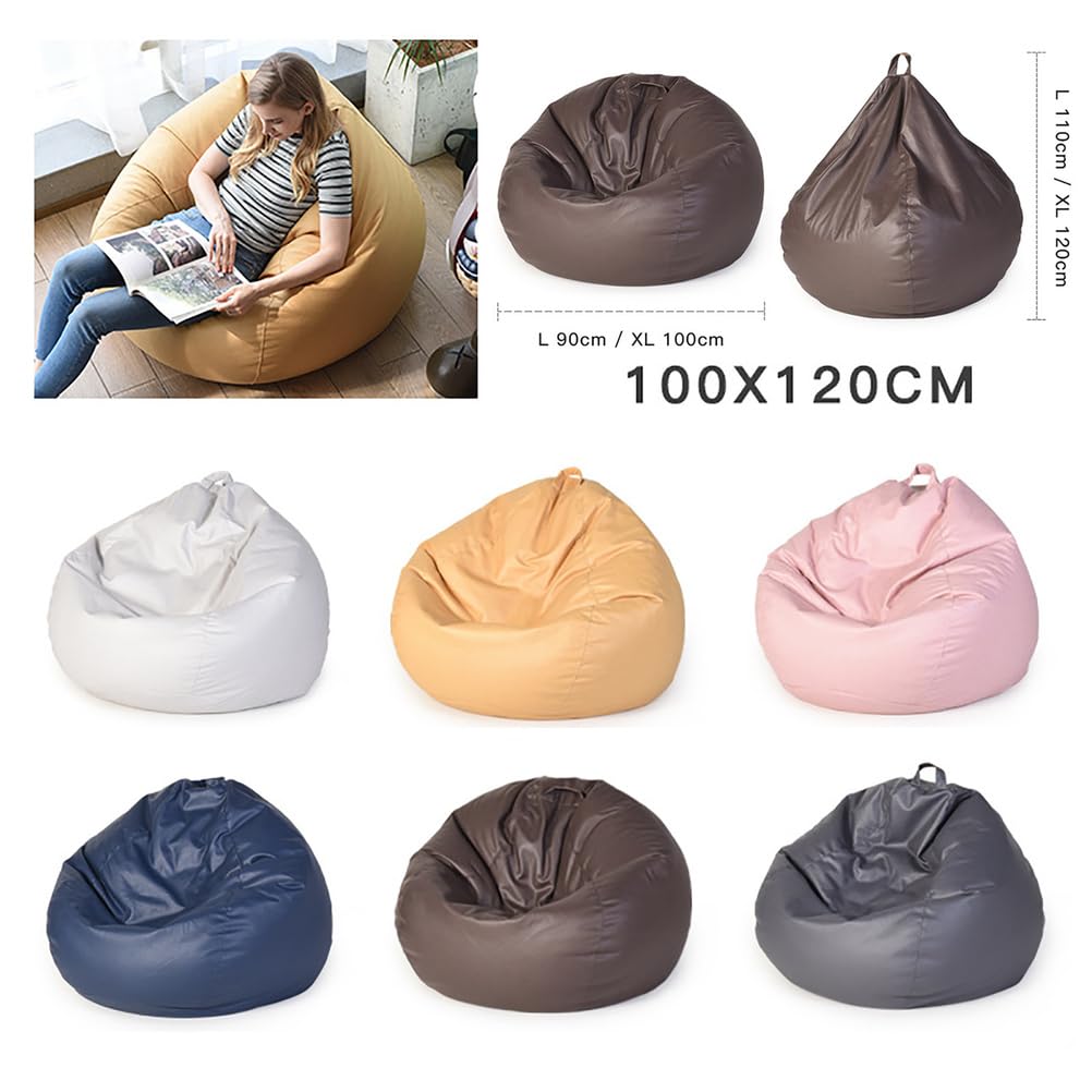 JnyDydm Kids' Bean Bag Chairs Cover Waterproof Technology Cloth Beanbag Case (No Beans) Sofa Lazy Sack for Kids, Adults, Couples - Bean Bag Chair,Blue,100 * 120cm