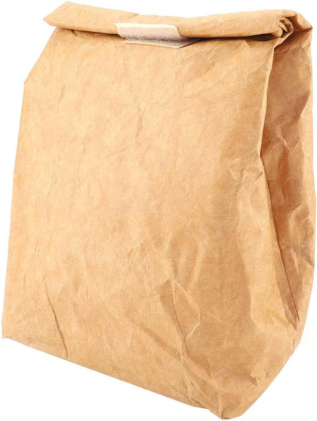 Aqur2020 Premium Kraft Paper PE Foam Insulated Lunch Storage Bag Light Weight Outdoor Picnic Bag for Party and Camping(Brown)