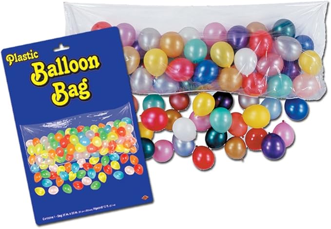 Beistle Plastic Balloon Drop Bag For Birthday Celebration New Year’s Eve Party Supplies 3' x 6' 8"