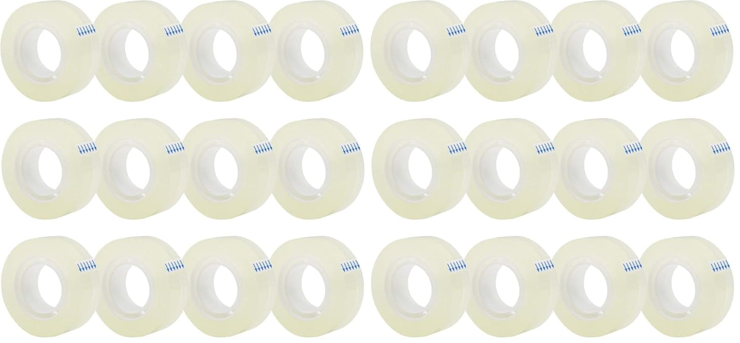 OWLKELA 12 Rolls Transparent Tape Refills, Clear Tape, All-Purpose Transparent Glossy Tape for Office, Home, School (Pack of 2)