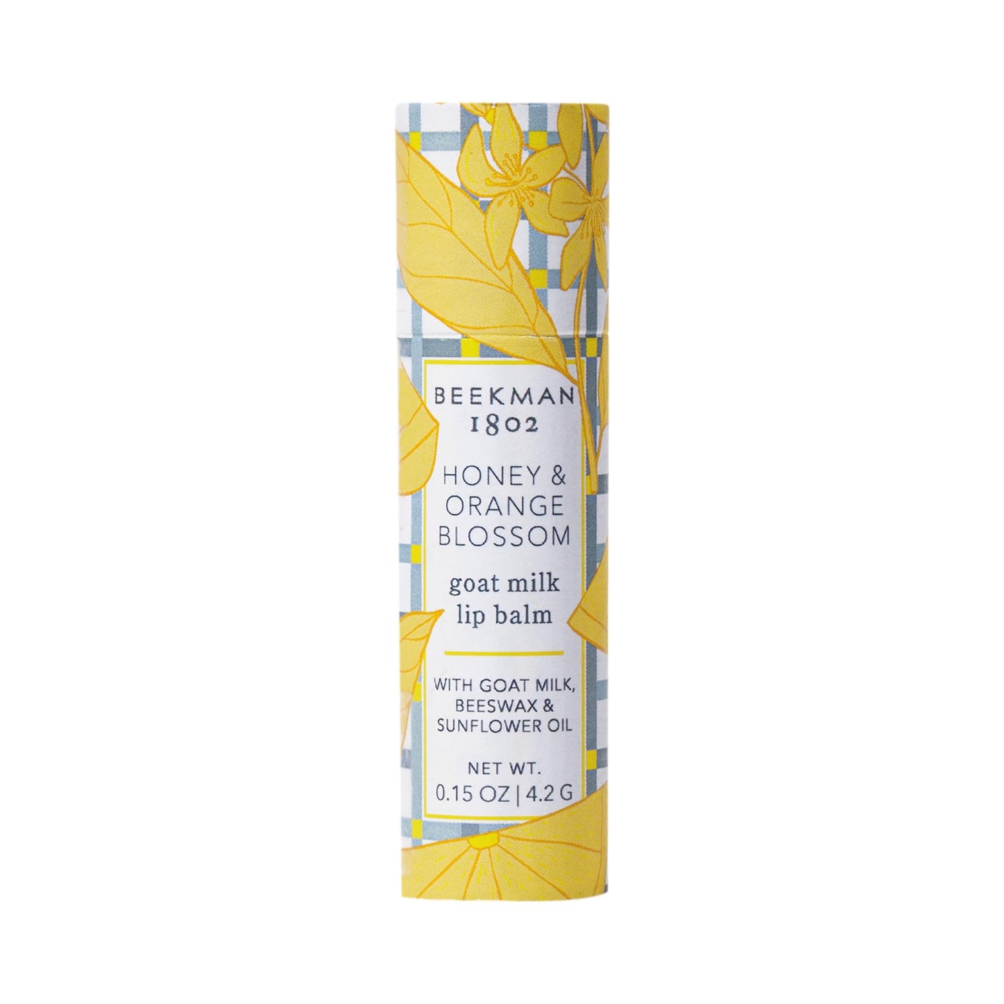 Beekman 1802 Lip Balm, Honey & Orange Blossom - Scented - 0.15 oz - With Goat Milk, Vitamin E & Beeswax for Dry, Cracked Lips -